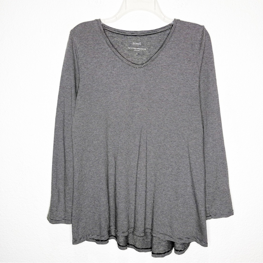 New J. Jill Pure Jill Striped Shirred Back Tunic a Top